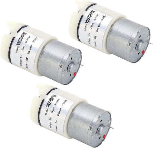 Walfront 3Pcs DC 6V Micro Diaphragm Pump 3L/min Miniature Water Air Vacuum Motor pressure Switch for Fish Tank 3W, Diaphragm Pump...