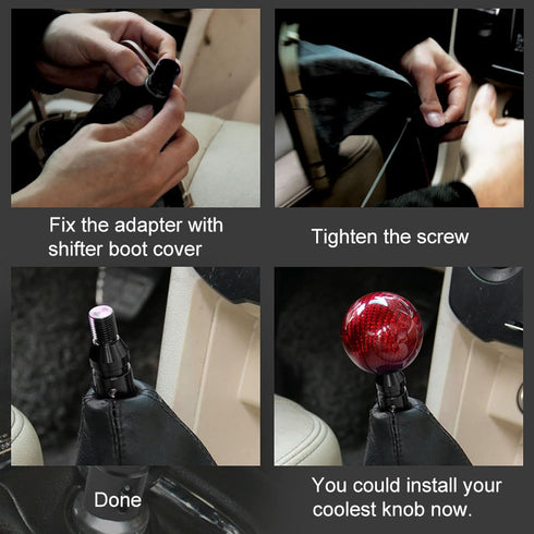 Universal Gear Shift Knob Adapter 12x1.25,Aluminum Alloy Shifter Knob Adapter,Gear Shift Adapter for Non-Threaded Manual Shifters M12x1.25(Black)...