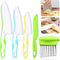 5 Pcs Kids Knives, Kids Safe Cooking Knife, Plastic Kids Kitchen Knife Set with Crinkle Cutter, Serrated Edges Toddler Knife Kids Knives for Real ...
