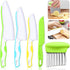 5 Pcs Kids Knives, Kids Safe Cooking Knife, Plastic Kids Kitchen Knife Set with Crinkle Cutter, Serrated Edges Toddler Knife Kids Knives for Real ...