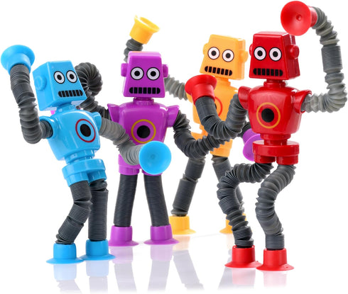 nutty toys Sensory Robot Toys 4pk - Top Pop Tubes Fidget Toy 2024 for ADHD Autism Ages 3 4 5 6 7 8 9 10, Best Kids Travel Toy Gifts Idea, Unique C...