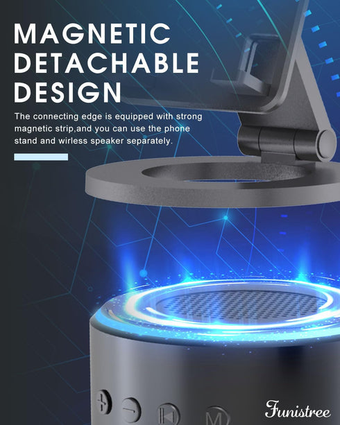 Detachable Cell Phone Stand with Wireless Bluetooth Speaker, Gifts for Men Dad Husband Birthday from Daughter Son Wife, White Noise Sound Machine,...