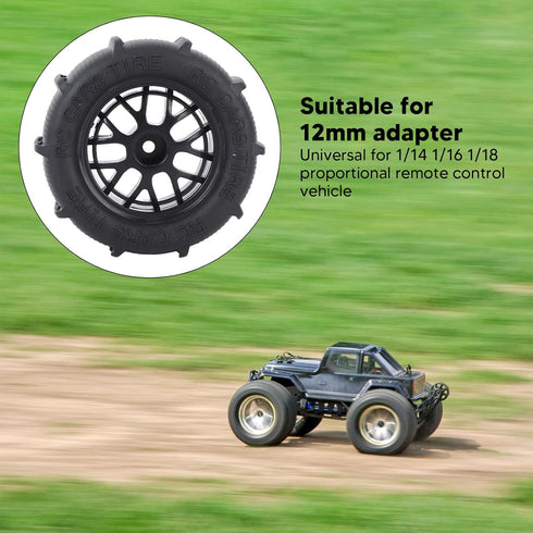 4Pcs RC Car Beach Tires,Universal Rubber Plastic RC Desert Wheels for 1/14 1/16 1/18 RC Car...