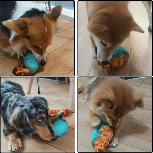 Squeaky Latex Dinosaur Egg Dog Toy, Soft Rubber Puppy Chew Squeaky Toys,Fetch Interactive Play Balls Toy for Puppy Small Medium Large Pets Dog...