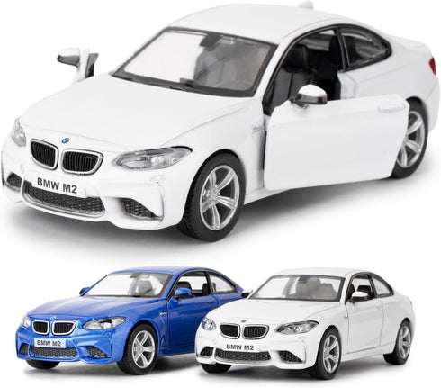 1:36 BMW M2 Toy Car, Diecast Pull Back Model Car, Collection Kids Toy for Aged 3 and up, Gift White...