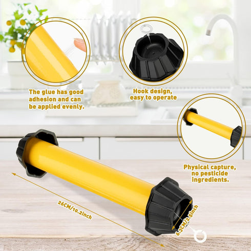 Fly Traps for Indoor Outdoor Hanging Fly Stick Sticky Mosquito Trap Fruit Fly Stick Trap Home Insect Fly Sticky Trap, 10 x 2.5 Inches (Yellow,4 Pc...