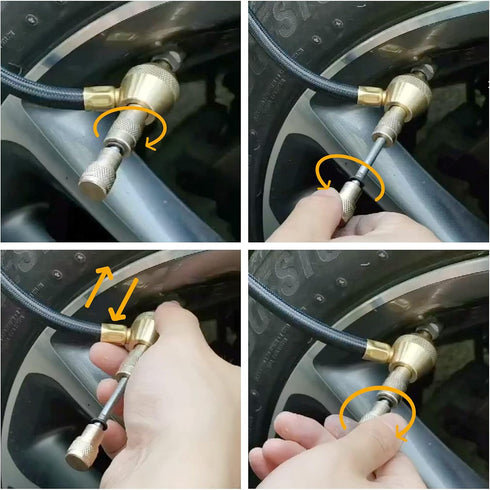 2 in 1 Professional Rapid Air Down Tire Deflator Pressure Gauge 75Psi?Rapid Air Down Offroad Kit with Special Chuck for 4X4 Large Offroad Tires on...