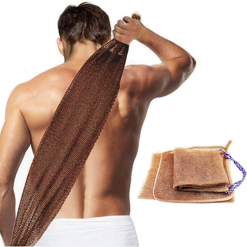 3 Pcs African Exfoliating Net Sponge, Washcloth Scrubber Shower Essentials African net Bath Sponges Bathing Shower Cloth Kit for Back, Body, Face-...