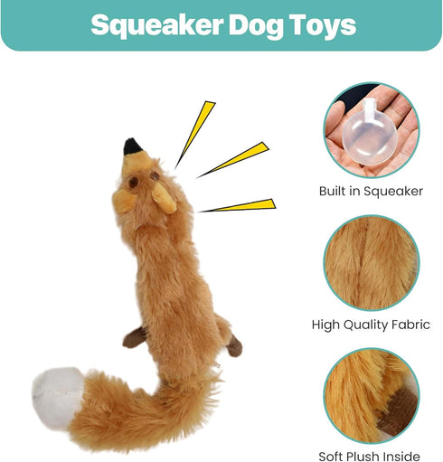 SPOT Skinneeez | Stuffless Dog Toy with Squeaker for All Dogs | Tug-of-War Toy for Small and Large Breeds | 23" | Fox Design | by Ethical Pet...