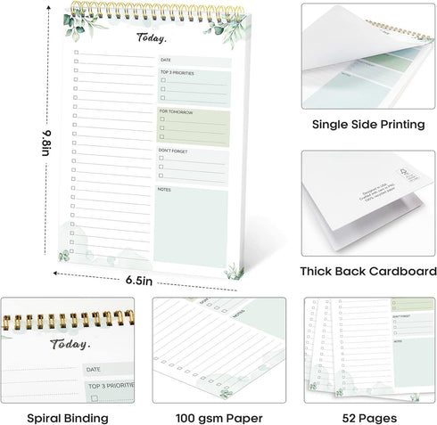 To Do List Pad - To Do List Notebook for Work with 52 Sheets, Undated Daily Planner Perfect for Daily Tasks and Goal Setting, To Do List Notepad S...