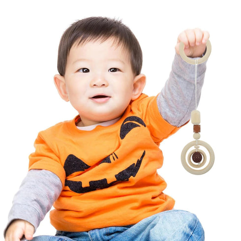 Toddmomy 4Pcs Baby Gym Wood Toys Wooden Hanging Toy Wood Activity Pendant Hanging Toy Sensory Toys Nursery Decor...