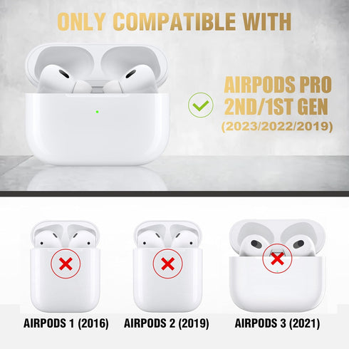 Valkit Compatible Airpods Pro 2nd/1st Generation Case Cover with Cleaner Kit, Military AirPod Pro 2 Case with Lock & Lanyard Cool Shockproof Prote...