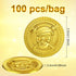 100 Pieces Pirate Gold Coins Set - Plastic Play Fake Golden Coin Bulk for Kids, Pirate Themed Treasure Hunt Toys Party Favors, St. Patrick's Day D...