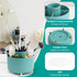 Makeup Brush Holder Organizer with Mat, 5 Slots Lazy Susan Cosmetic Organizers, Skin Care Organizer, 360° Rotating Makeup Organizer for Vanity, Co...