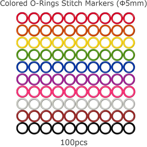 Colorful Ring Stitch Markers (5mm 100pcs) (5MM-100pcs)...