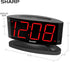 Sharp Home LED Digital Alarm Clock – Swivel Base - Outlet Powered, Simple Operation, Alarm, Snooze, Brightness Dimmer, Big Green Digit Display, (M...