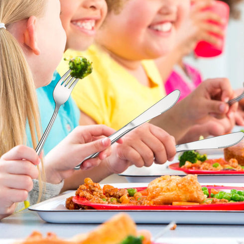 LIANYU 16-Piece Kids Childrens Silverware Set, Include 8 Kids Spoons and 8 Kids Forks, Stainless Steel Toddler Utensils Flatware Set, Child Cutler...