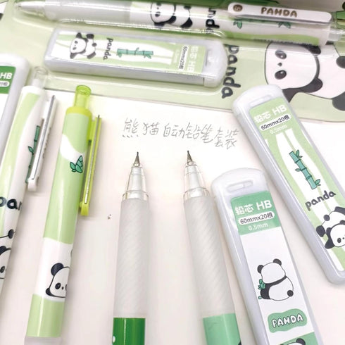 4 Pcs Cute Panda Mechanical Pencils with Refills 0.5mm Mechanical Pencil Kawaii Cartoon Pencils School Pencil for Kids Students Women Girls Boys P...