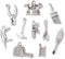 Ipotkitt 50 Pcs 10 Styles Vintage Alloy Construction Tool Charms Antique Silver Screwdriver Pliers Wrench Hammer Charms for Jewelry and Craft Maki...