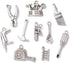 Ipotkitt 50 Pcs 10 Styles Vintage Alloy Construction Tool Charms Antique Silver Screwdriver Pliers Wrench Hammer Charms for Jewelry and Craft Maki...
