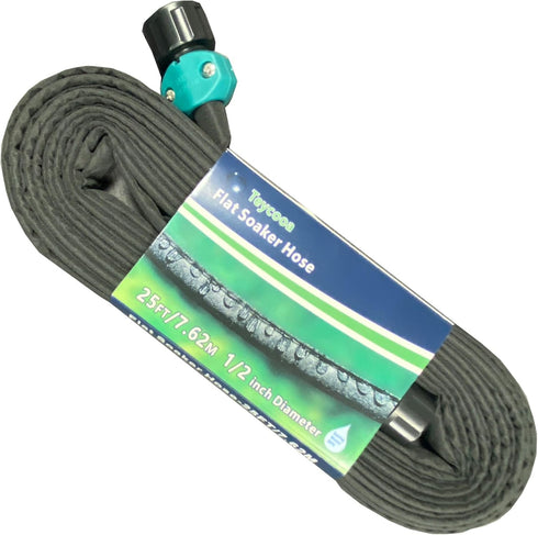 Garden Flat Soaker Hose 25 Ft for Garden Beds, Water Hose Linkable Irrigation System Lightweight and Easy Gardening Yard Work Watering Plants and ...