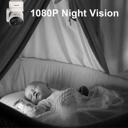 Indoor Camera for Home Security 360°, 1080p Pet Cameras with Pan&Tilt, Night Vision, Motion Detection, 2-Way Audio, Compatible with Alexa/Google A...