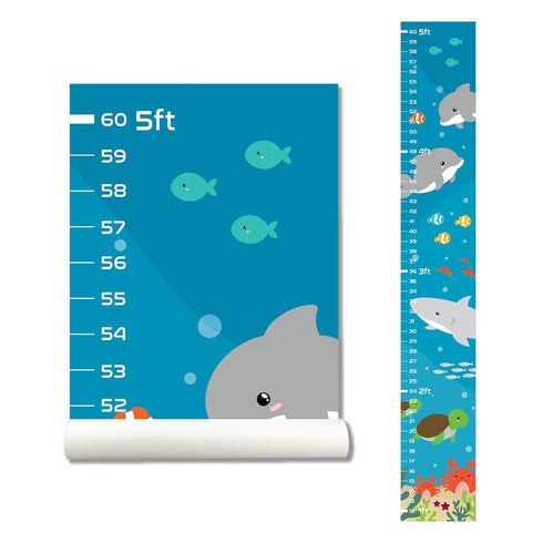 Ocean Wall Sticker Growth Chart for Kids, Height Chart for Boys and Girls, Growth Chart Sticker, Growth Chart Decal...
