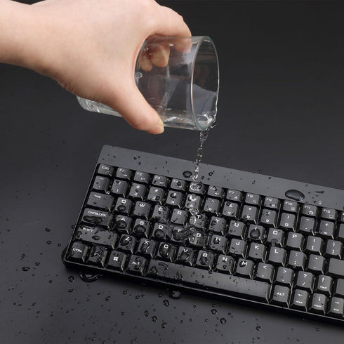 Adesso WKB-1100CB Natural Ergonomic Wireless Spill Resistant Mini Keyboard & Mouse Combo,Black...