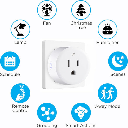 JONATHAN Y PLG1000B Smart Plug, WiFi Remote App Control, Alexa, Google Home Assistant Compatible, No Hub Required Black......