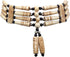 American Indian Style Bone Choker Necklace, 4 Row Tan Traditional Hairpipe Beads, Unisex Adjustable...