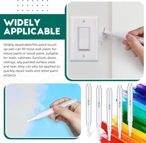 Touch Up Paint Pens 2 in 1 Pack Refillable Brush Pen Empty Oil Pen Transparent Paint Pen for Touch Up Wall Cabinets Furniture Wood(3 ml, 4 Pieces)...
