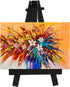 12 Pieces 5 Inch Mini Wood Display Easel, Holder for Small Canvases, Cards, Photos, Notices, etc. (Black)...