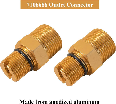 2 PCS 7106686 Outlet Connector for Gas Powered Pressure Washer Pumps, 19G & 1.5mm Male...