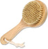 Dry Bath Body Brush with Short Handle, Natural Bristles Back Scrubber, Anti-Slip Wooden Handle for Exfoliation, Blood Circulation, and Cellulite R...