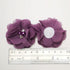 Chenkou Craft Pack of 12pcs Chiffon Flowers Ribbon Bows W/Beads 2-3/8" (60mm) Appliques Wedding Decor Bulk Lots (Mauve)...