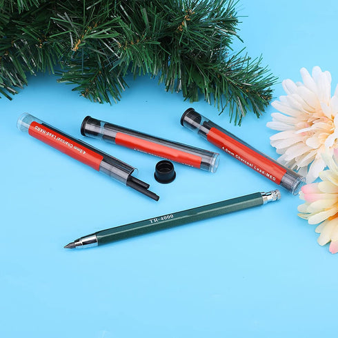 4mm Metal Mechanical Pencil Set, Artist Drafting Automatic Pencil Portable Erasable Charcoal Draft Pen Art Making Writing Drawing Clutch Painting ...