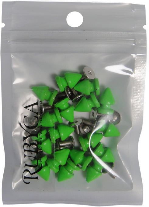 RUBYCA 12MM 50 Sets Metal Tree Spikes and Studs Metallic Screw-Back for DIY Punk Leather-Craft Green...