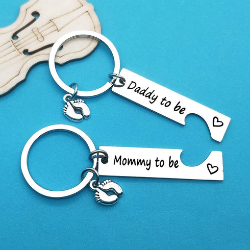 Xiahuyu Pregnancy Announcement Keychain - Silver - Modern - Parenthood - Unisex Adult - New Parents, Expectant Parents...
