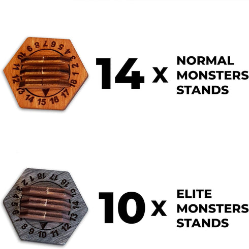 SMONEX Wooden Health Tracker 24 Pcs - Compatible with EU and US Gloomhaven Board Game and Frosthaven Board Game - Monster Stands Accessories...