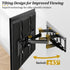 Full Motion TV Mount with Height Adjustment, TV Wall Mount Most 26-65 Inch Flat and Curved TV, Wall Mount TV Bracket Swivel Tilt Extension Levelin...