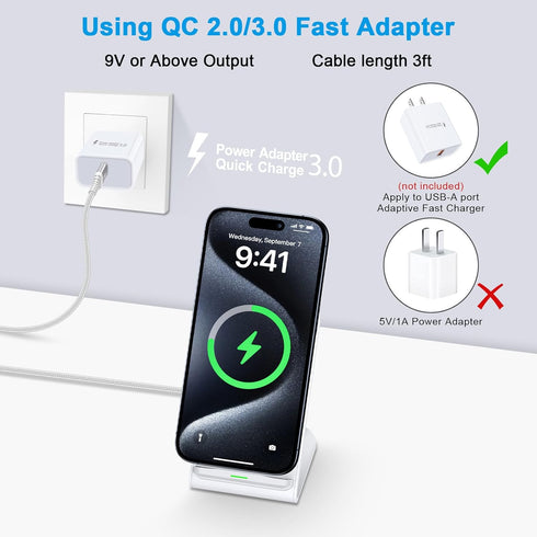 Pixel Fast Wireless Charger, 15W Wireless Charging Stand for Google Pixel 8a/8/8 Pro/7a/7 Pro/6 Pro, Android Phone Wireless Charger Stand for Sams...
