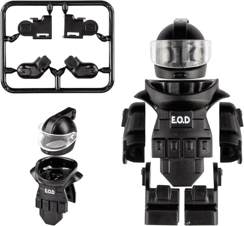 Toy Soldiers Figures Black Bomb Disposal Suit Armor E.O.D Suit Toys Military Equipment Custom Minifigure Compatible with Mini Figure of Major Bran...