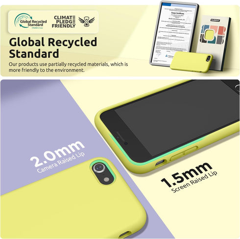 SURPHY Designed for iPhone SE Case, iPhone 8 Case, iPhone 7 Case, Liquid Silicone Phone Case for iPhone se 3rd 2nd SE 2022 SE 2020, Yellow...