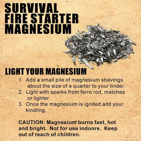 Emergency Fire Starting Magnesium 8 Bags 99% Pure Camping Hiking Bushcraft...