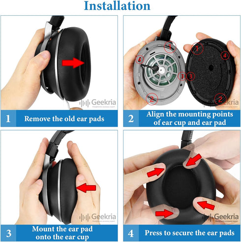 Geekria Comfort Mesh Fabric Replacement Ear Pads for Turtle Beach Stealth Pro Headphones Ear Cushions, Headset Earpads, Ear Cups Cover Repair Part...