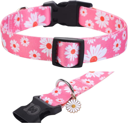 MR. CHUBBYFACE Flower Daisy Dog Collar Spring Floral Soft Adjustable Pet Boy Girl Collar for Small Medium Large Dogs...