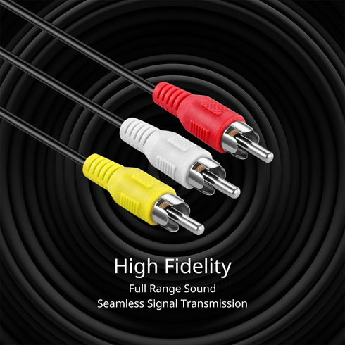 TNP 3 RCA Extender Extension Cable (6 Feet) - 3RCA Male to Female Red White Yellow Cable - Audio Video Composite Cable Adapter Cord Wire Coupler J...