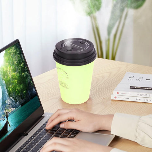 Humidifiers for Bedroom, 300ml Cool Mist Humidifiers, USB Mini Cute Coffee Cup Humidifier, Car Humidifier, Desk Humidifier, Small Humidifier, Low ...