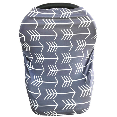 Nursing Cover for Babies Versatile Baby Car Seat Cover for Newborn Grey with White Arrow...