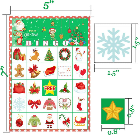 Funnlot Christmas Bingo Game for Large Group Christmas Party Games for Kids 24 Players Christmas Activities Christmas Bingo Cards for School Class...